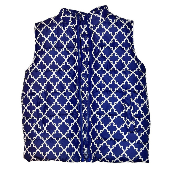 Girl's Navy Crown & Ivy Puffer Vest - Picture 1 of 6
